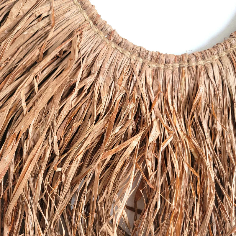 Handmade Raffia Wall Hanging / Brown