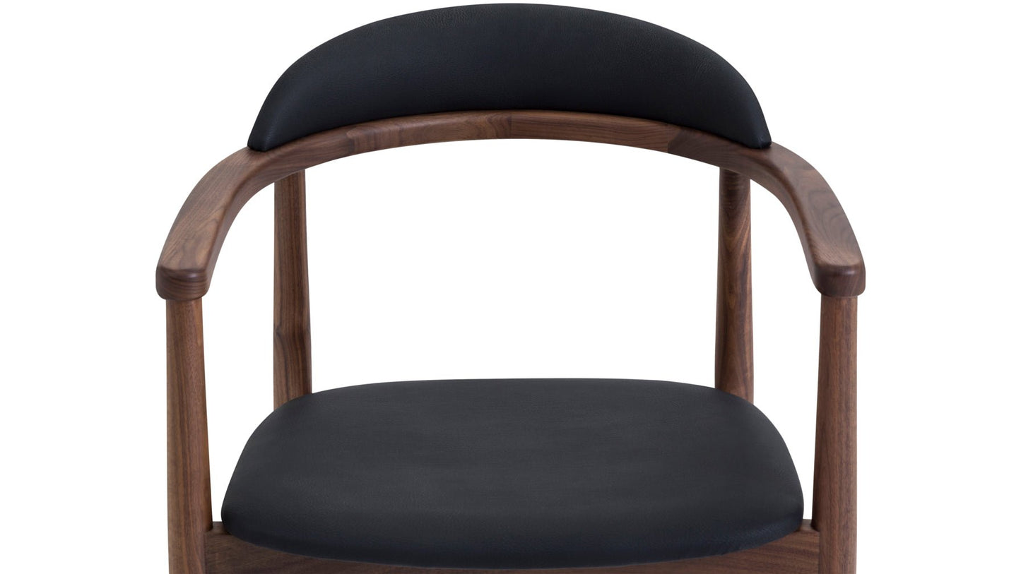 Count On Me Dining Chair, Walnut, Black Seat