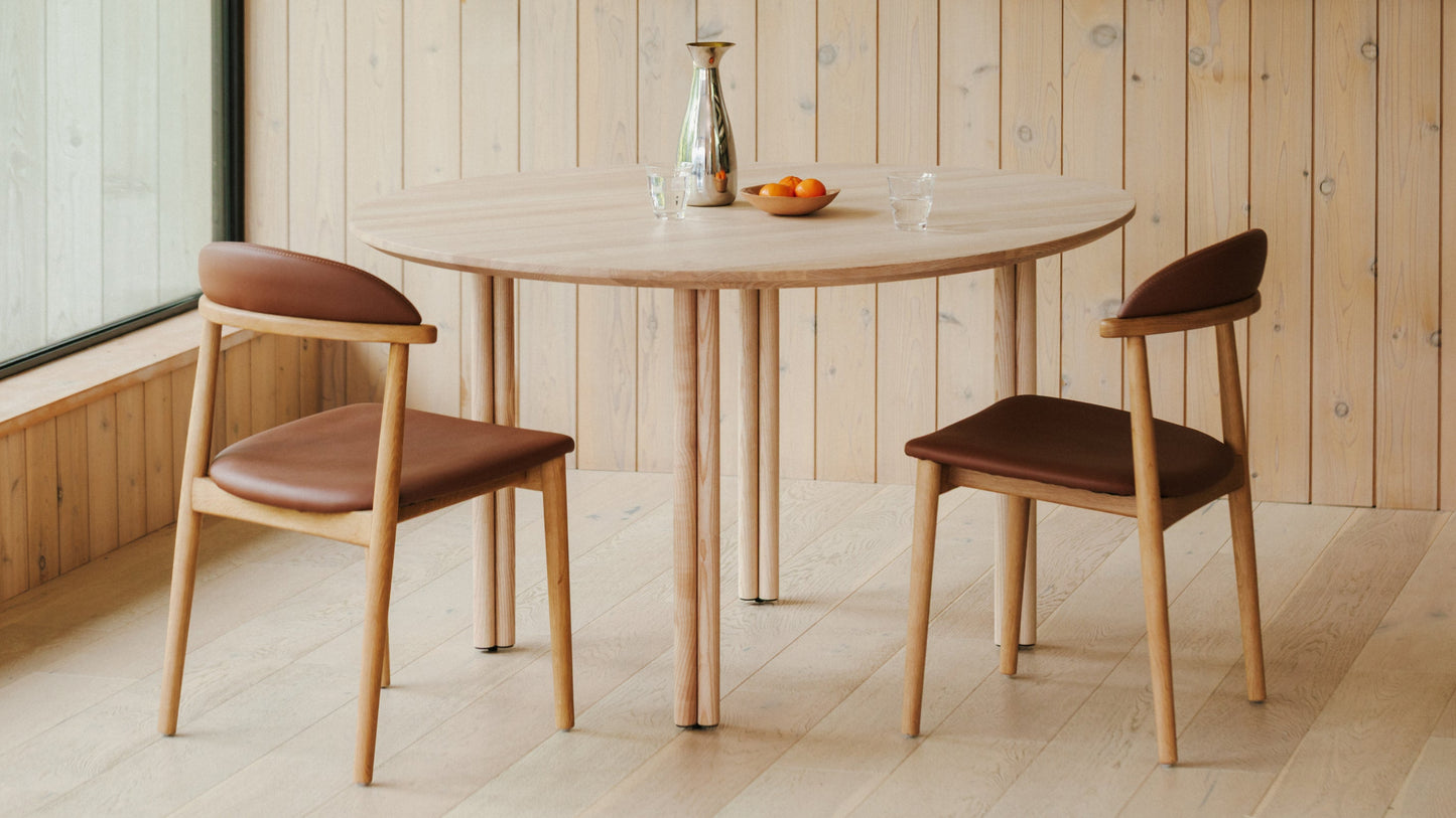Count On Me Armless Dining Chair (Set of Two), Oak, Brown Seat