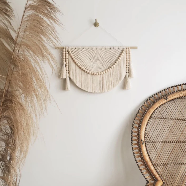 Handmade Beaded Macrame Wall Hanging / 60cm