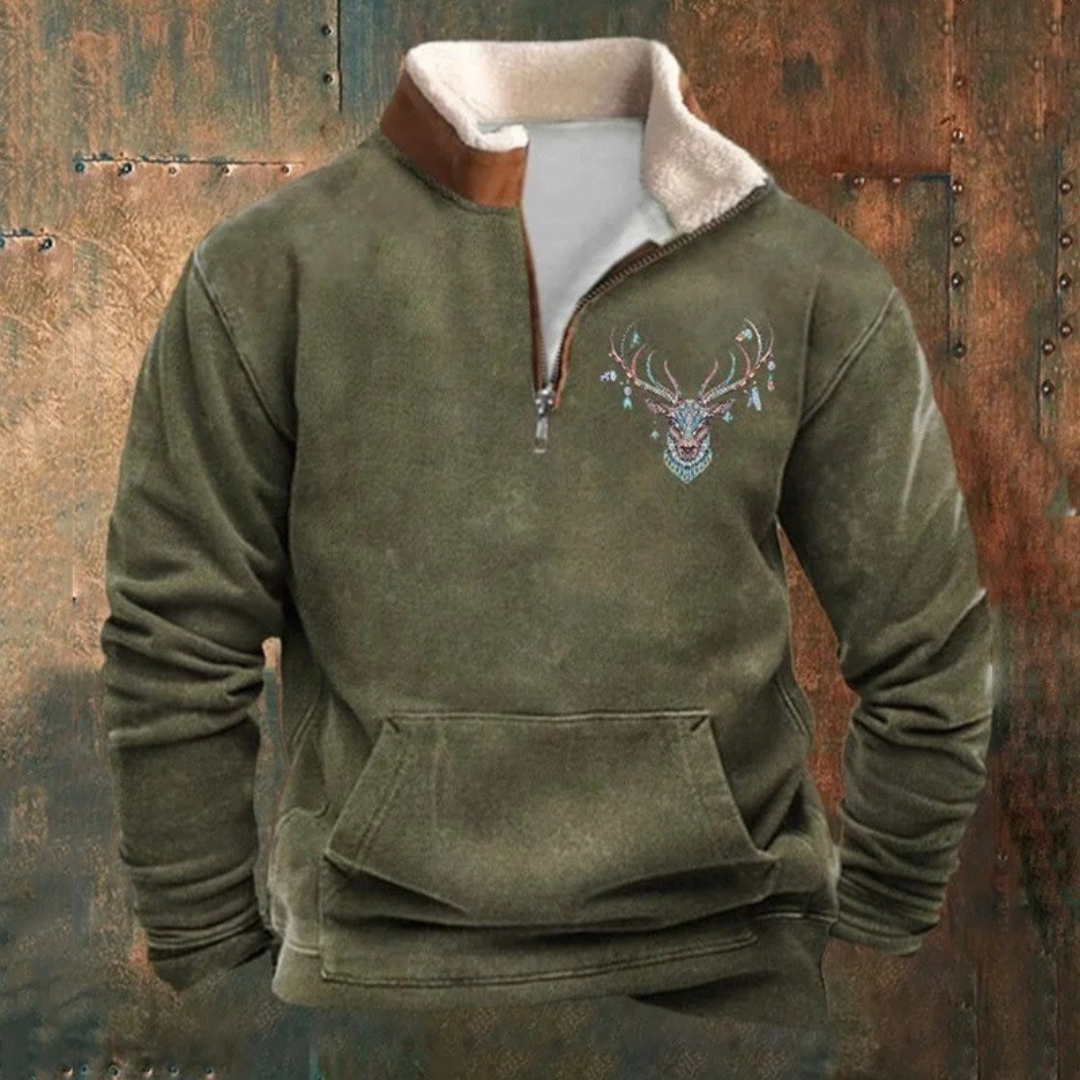 PIERRE™|MAGLIONE A QUARTO ZIP