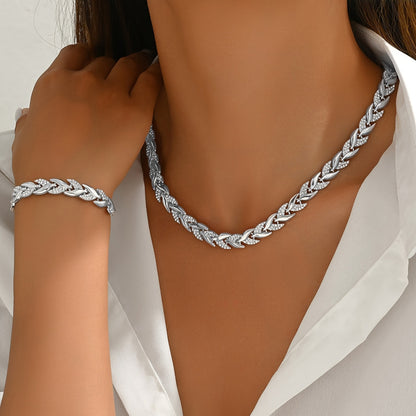 Elegante set con coda di pesce in vetro e strass