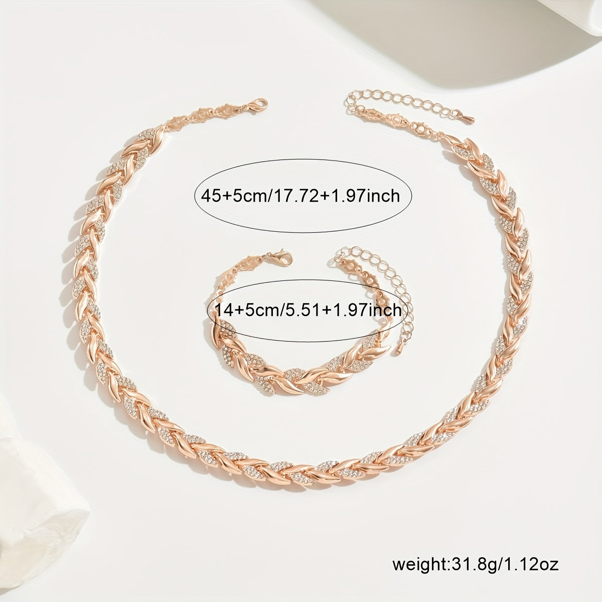 Elegante set con coda di pesce in vetro e strass