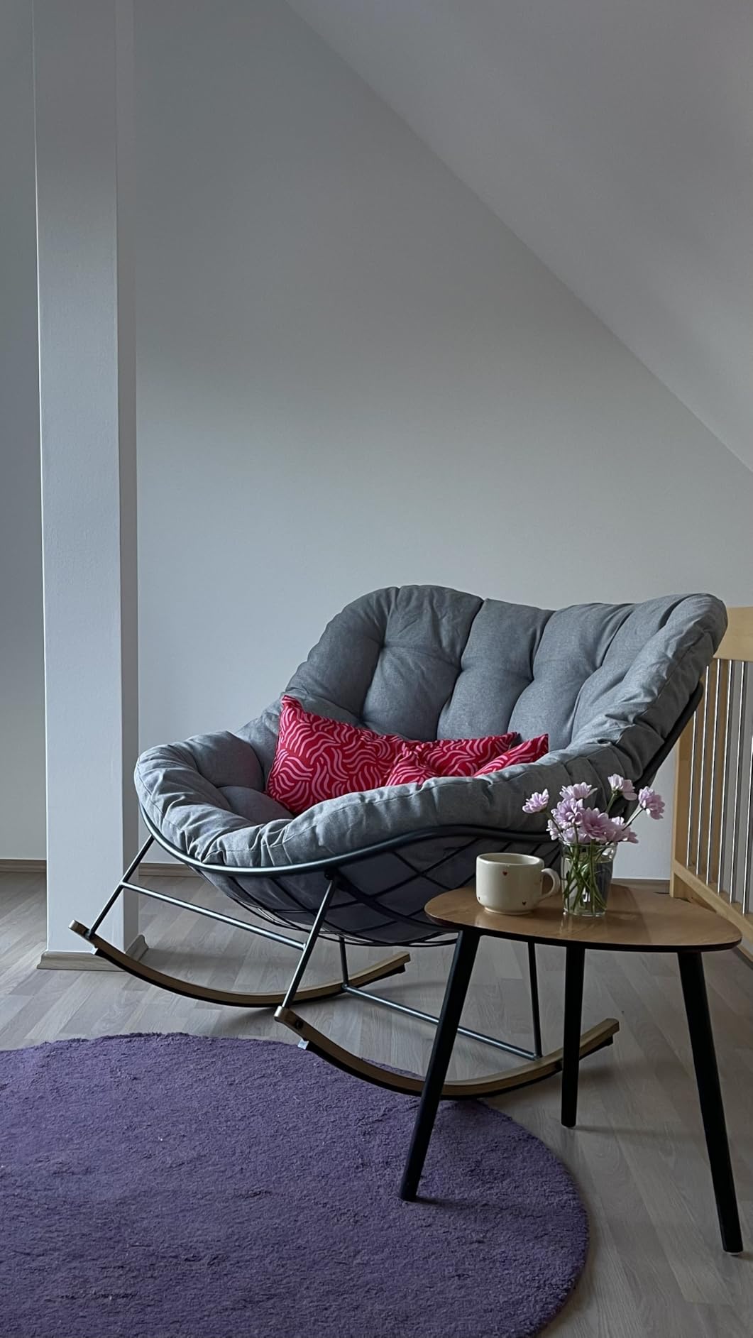 Vue frontale fauteuil bascule
