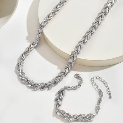 Elegante set con coda di pesce in vetro e strass