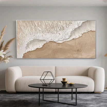Abstract Textured Canvas Wall Art / Coastal Waves