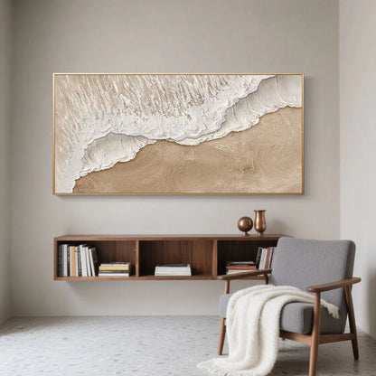 Abstract Textured Canvas Wall Art / Coastal Waves