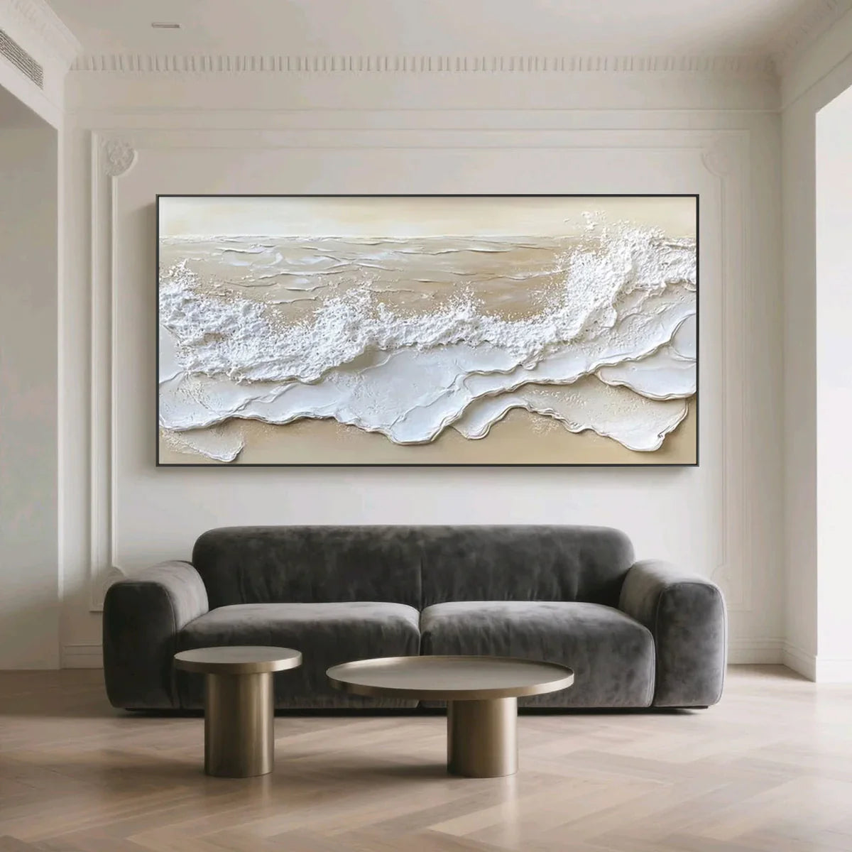 Abstract Textured Canvas Wall Art / Tidal Waves