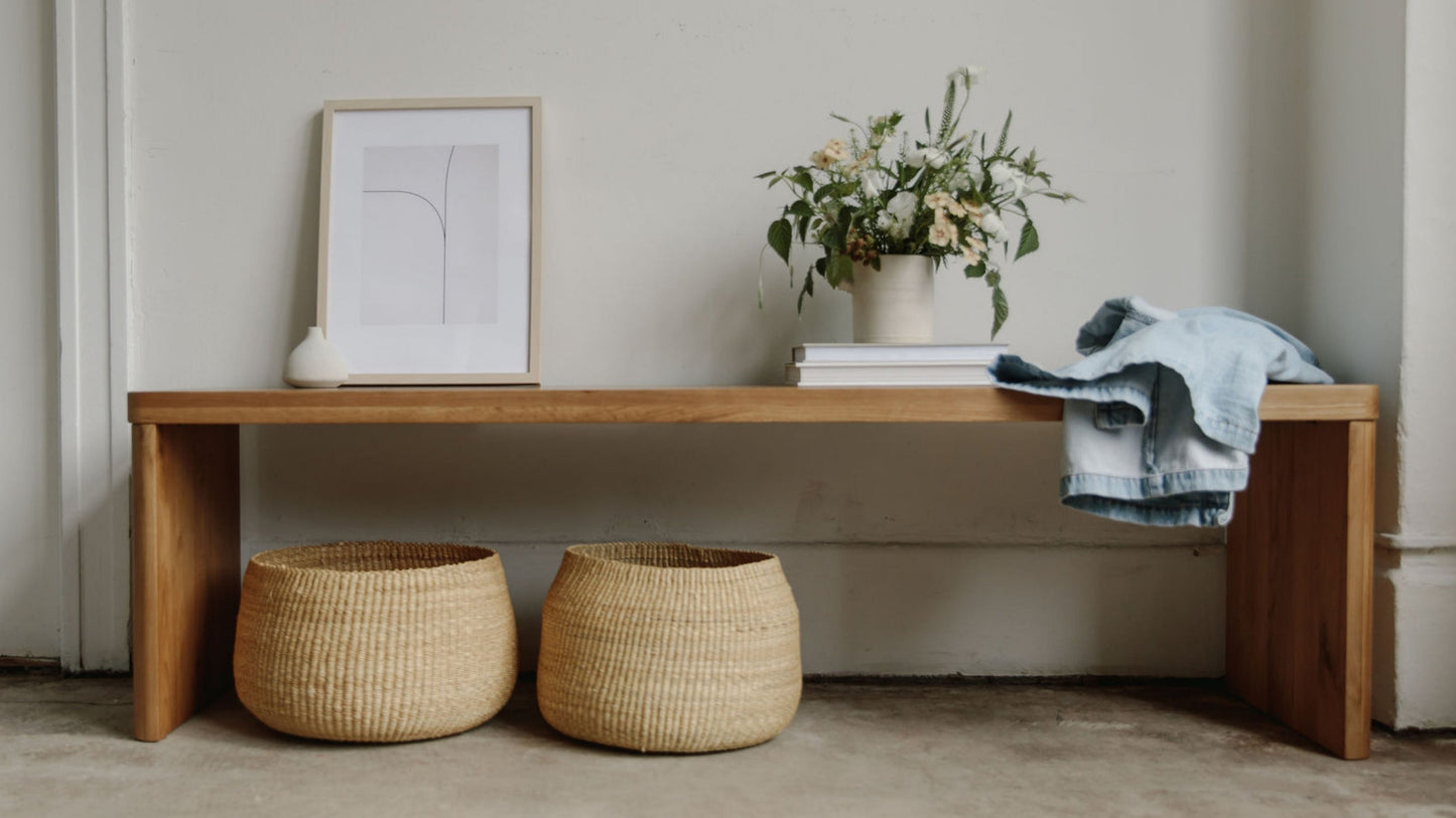 Form Bench, Seats 3, Oak