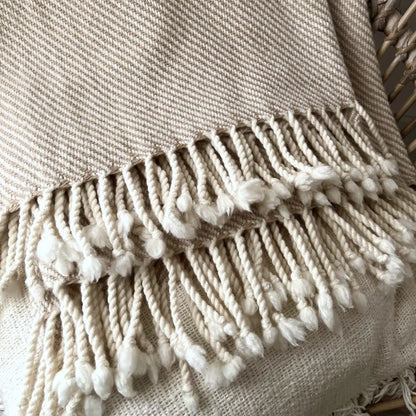 Fine Merino Wool Blanket / Beige