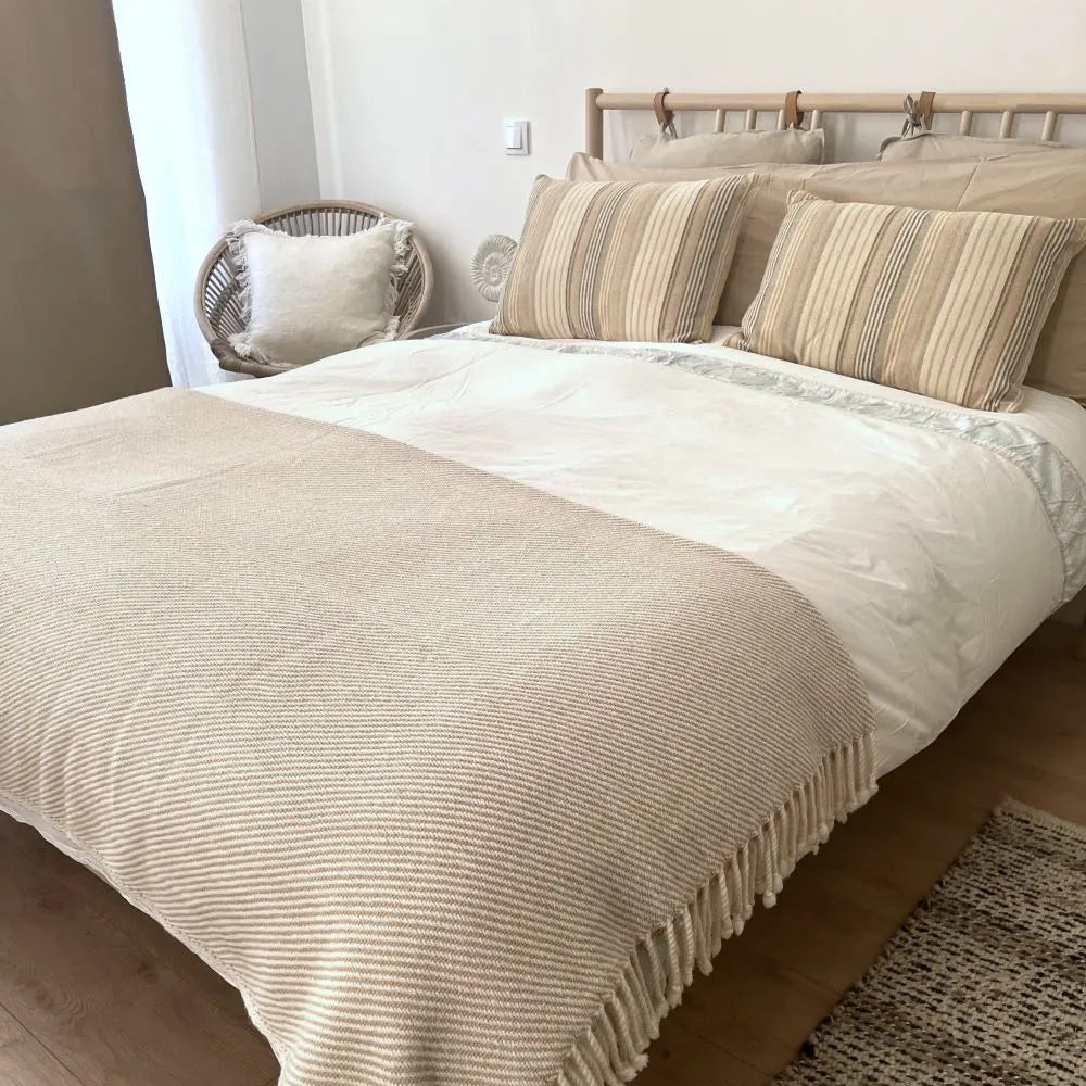 Fine Merino Wool Blanket / Beige