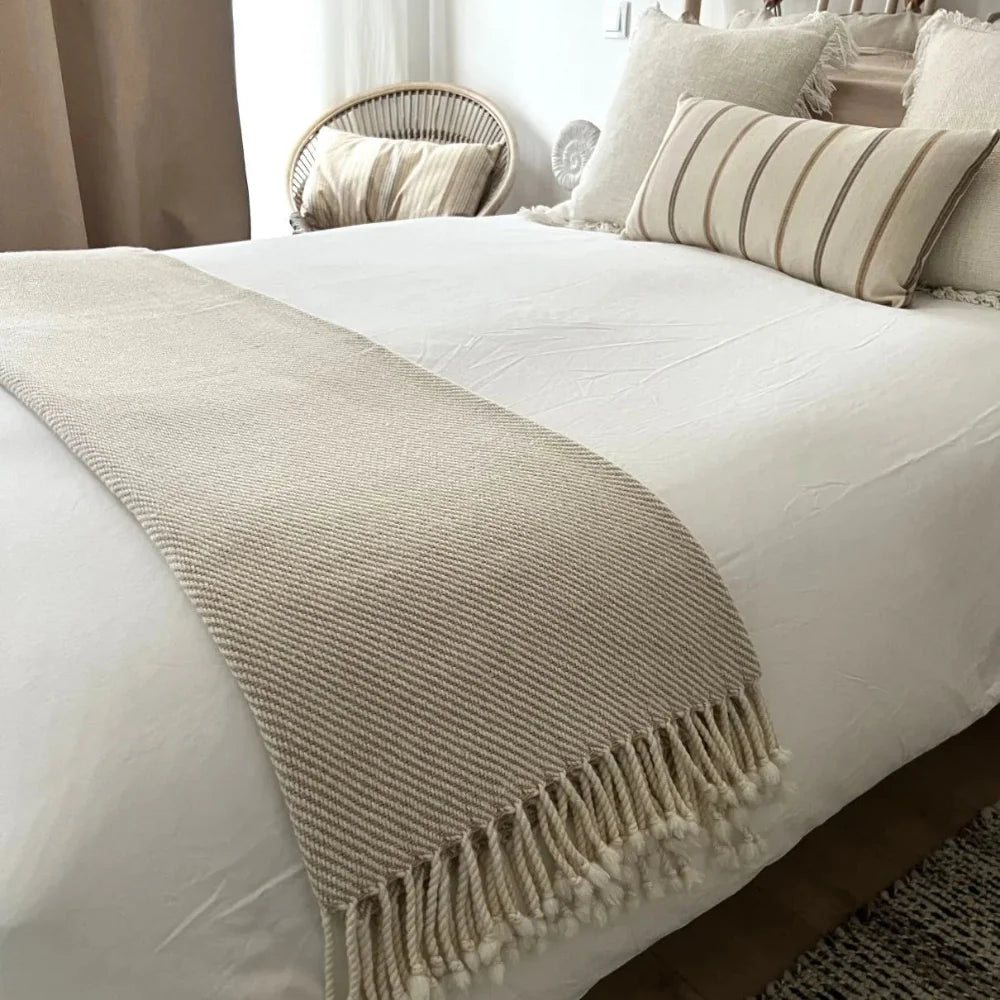 Fine Merino Wool Blanket / Beige