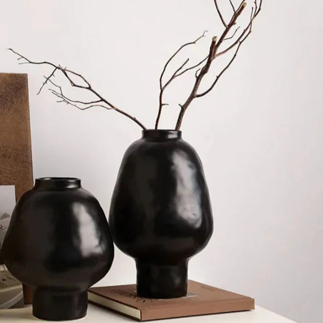 Sculptural Ceramic Vases / Black