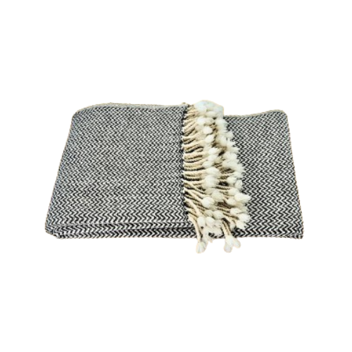 Fine Merino Wool Blanket / Black