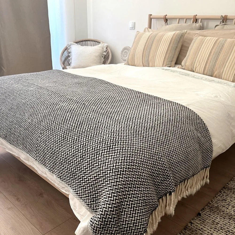 Fine Merino Wool Blanket / Black