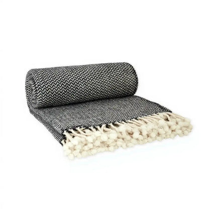 Fine Merino Wool Blanket / Black