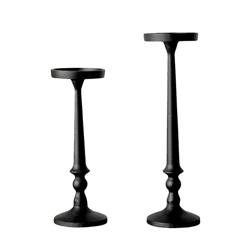 Iron Pillar Candle Holder / Black
