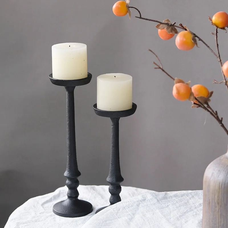 Iron Pillar Candle Holder / Black