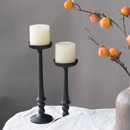 Iron Pillar Candle Holder / Black