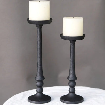 Iron Pillar Candle Holder / Black