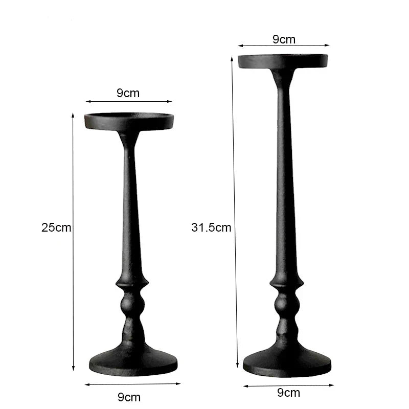 Iron Pillar Candle Holder / Black
