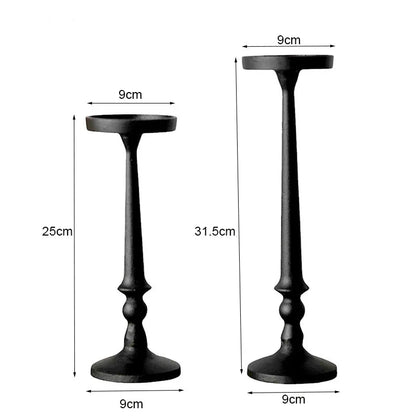 Iron Pillar Candle Holder / Black