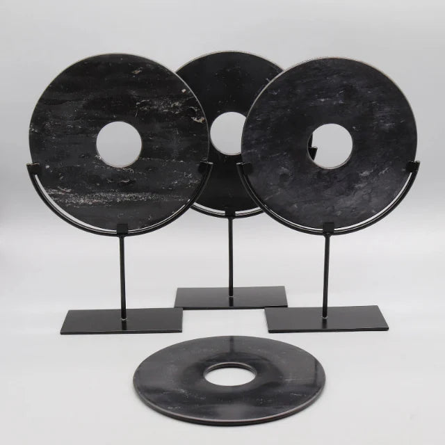 Marble Disc Ornament / Black