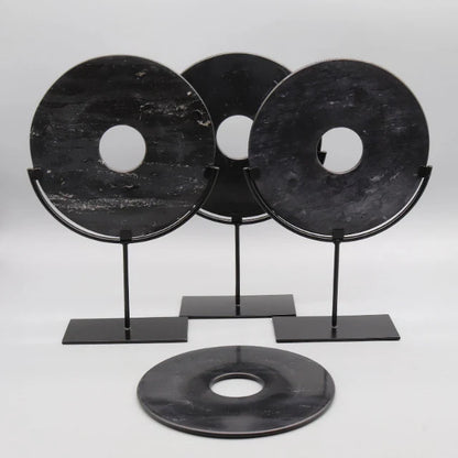 Marble Disc Ornament / Black