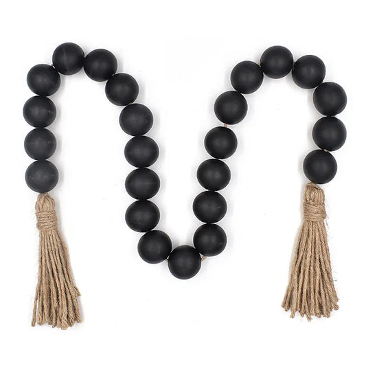 Oversized Wooden Bead Garland / Black 125cm