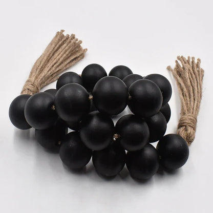 Oversized Wooden Bead Garland / Black 125cm
