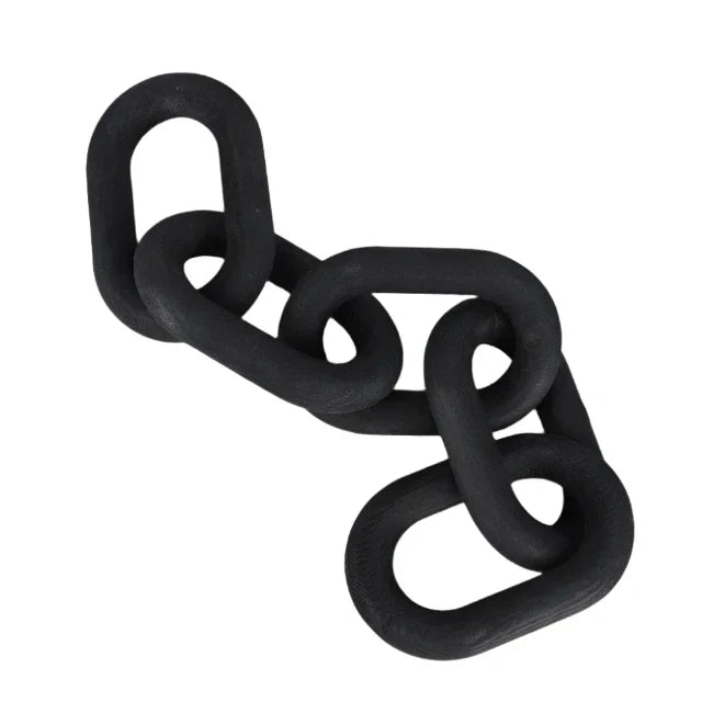 Handmade Wooden Chain Link Ornament / Black 55cm