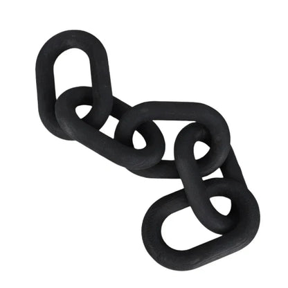 Handmade Wooden Chain Link Ornament / Black 55cm