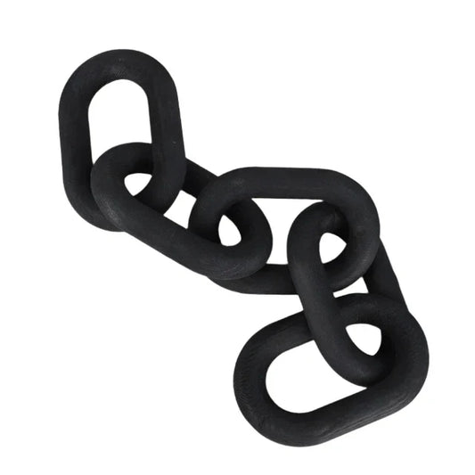 Handmade Wooden Chain Link Ornament / Black 55cm