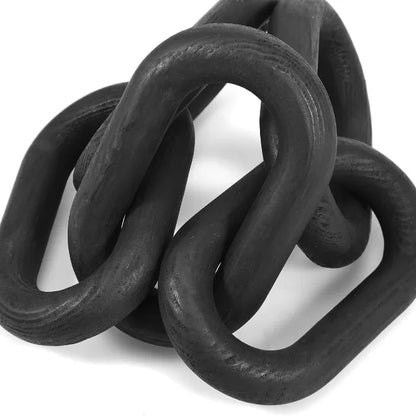 Handmade Wooden Chain Link Ornament / Black 55cm