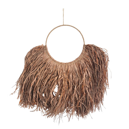 Handmade Raffia Wall Hanging / Brown