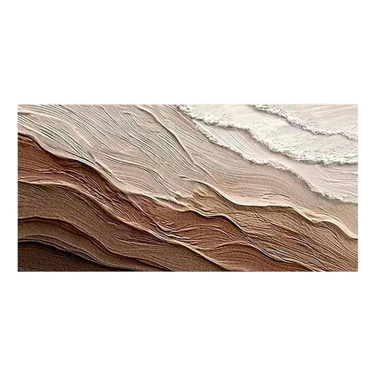 Minimalist Abstract Wave Canvas Art / Brown