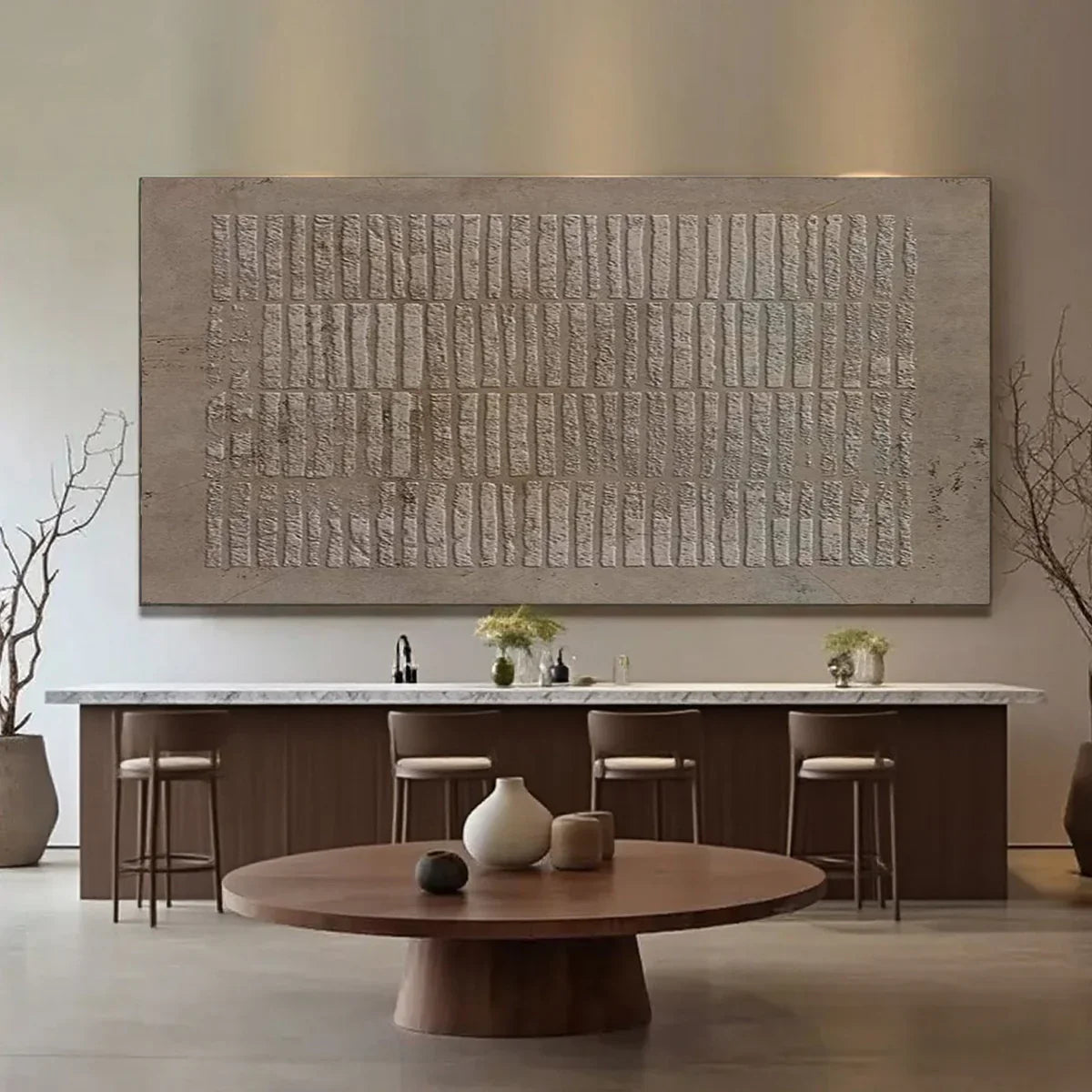 Wabi Sabi Geometric Wall Art / Brown