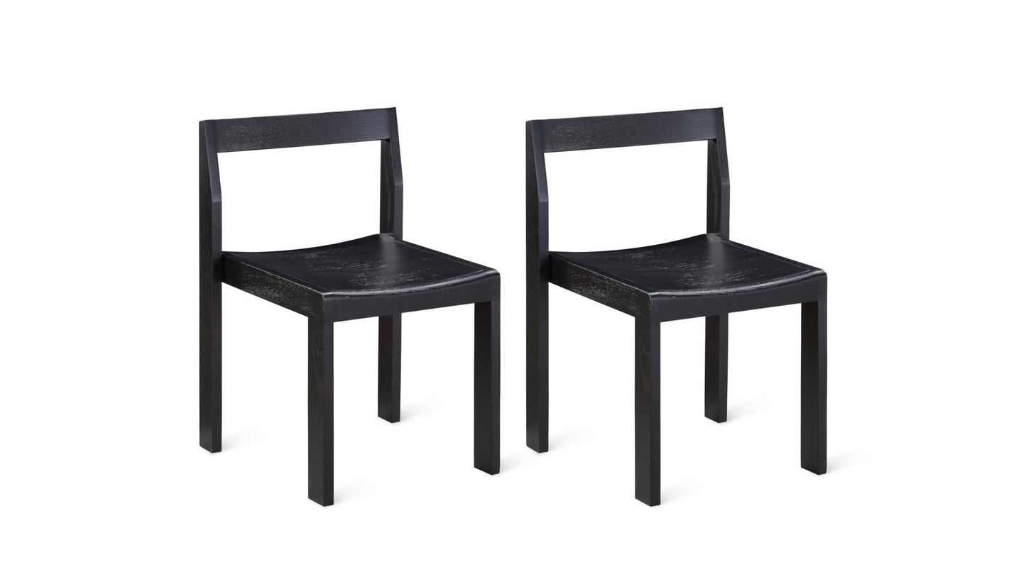 Plane Dining Chair (Set of Two), Black Oak