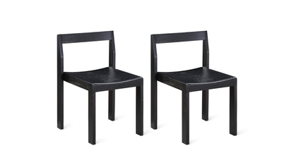Plane Dining Chair (Set of Two), Black Oak