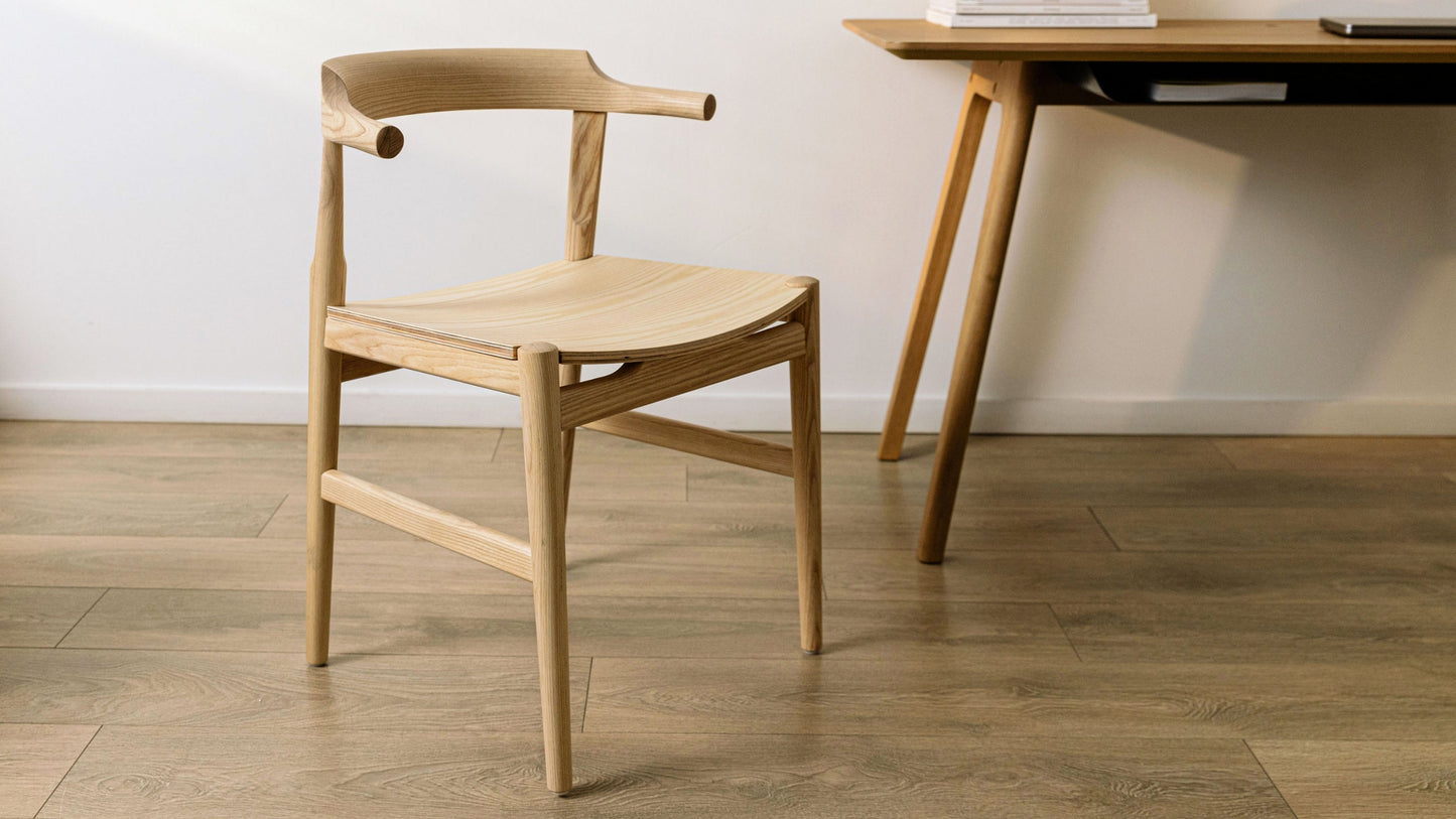 Tuck In Dining Chair, Wood Seat, Ash