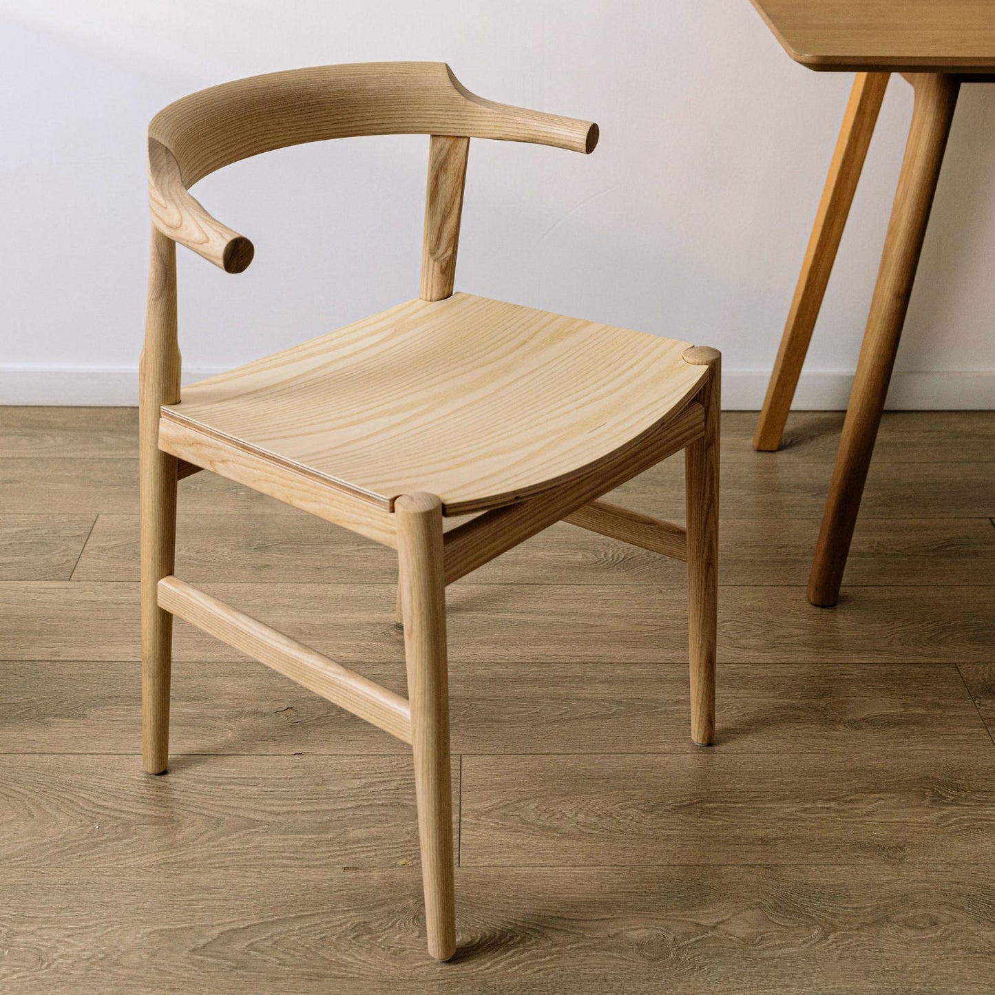 Tuck In Dining Chair, Wood Seat, Ash
