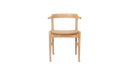 Tuck In Dining Chair, Wood Seat, Stained Oak