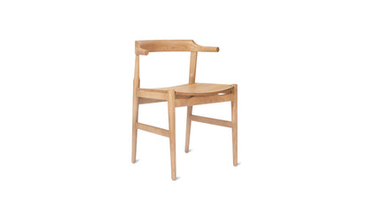 Tuck In Dining Chair, Wood Seat, Stained Oak