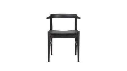 Tuck In Dining Chair, Wood Seat, Black Ash