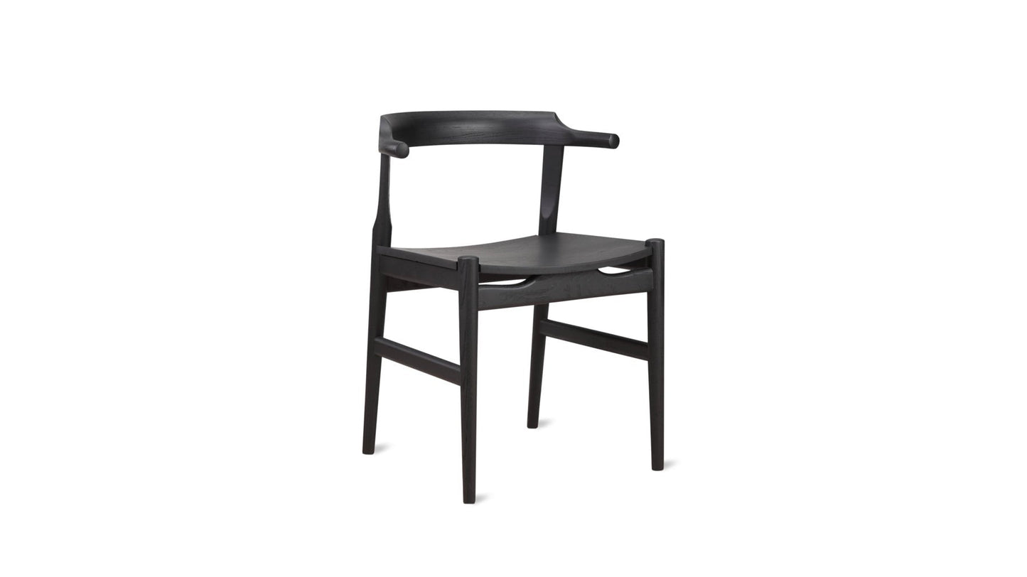 Tuck In Dining Chair, Wood Seat, Black Ash