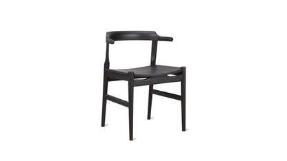 Tuck In Dining Chair, Wood Seat, Black Ash