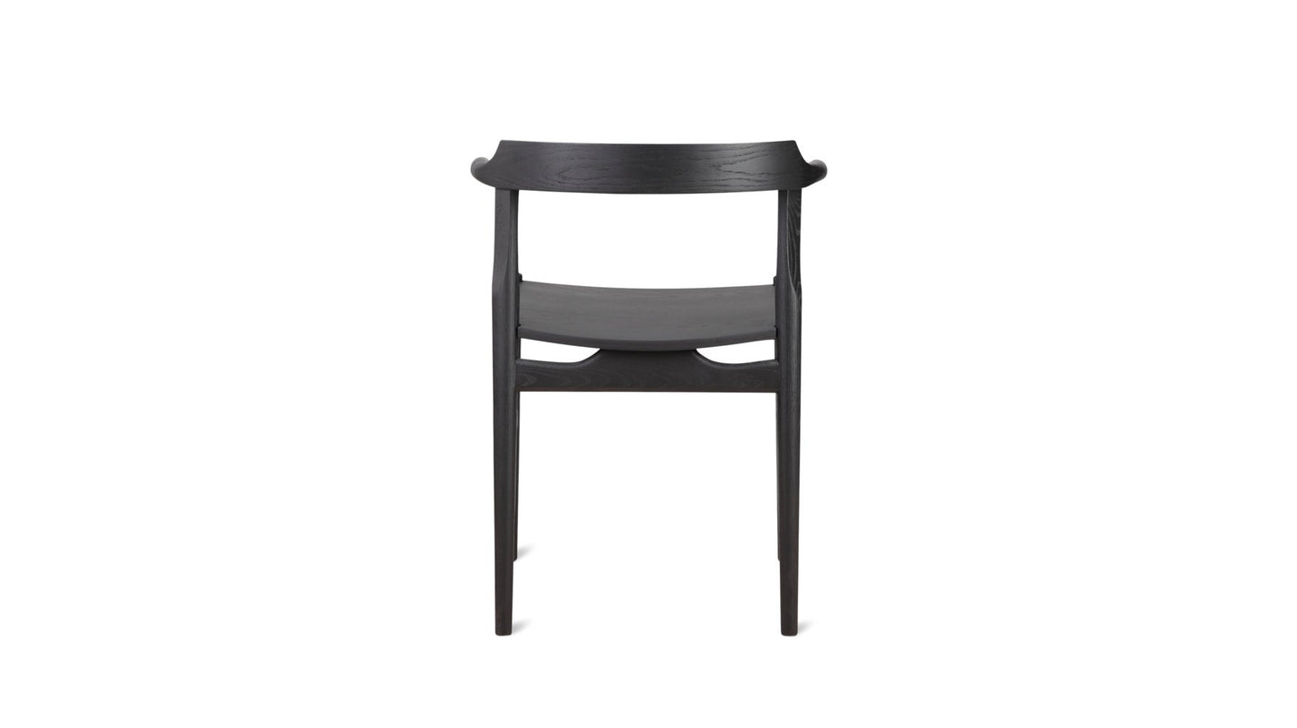 Tuck In Dining Chair, Wood Seat, Black Ash