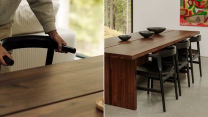 Tuck In Dining Chair, Wood Seat, Black Ash