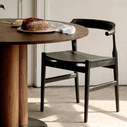 Tuck In Dining Chair, Wood Seat, Black Ash