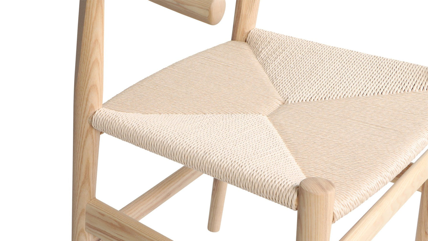 Tuck In Dining Chair, Natural Papercord Seat, Ash